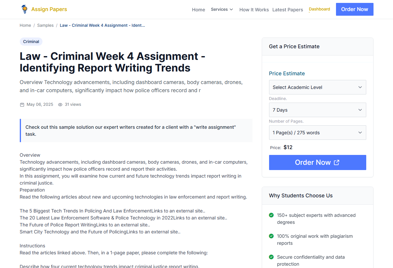 Articles Management Page