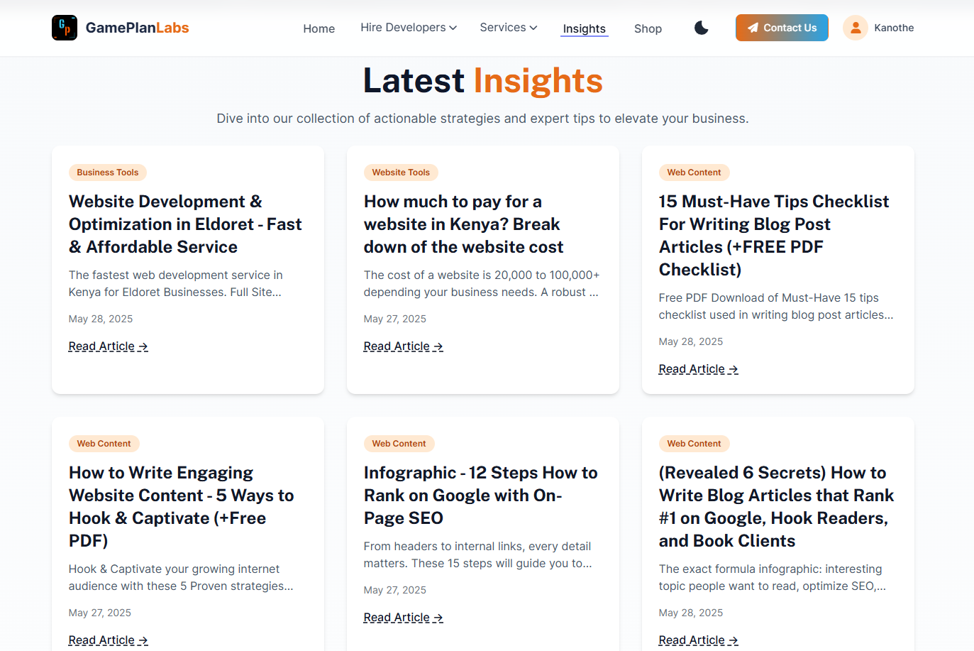 Blog Section
