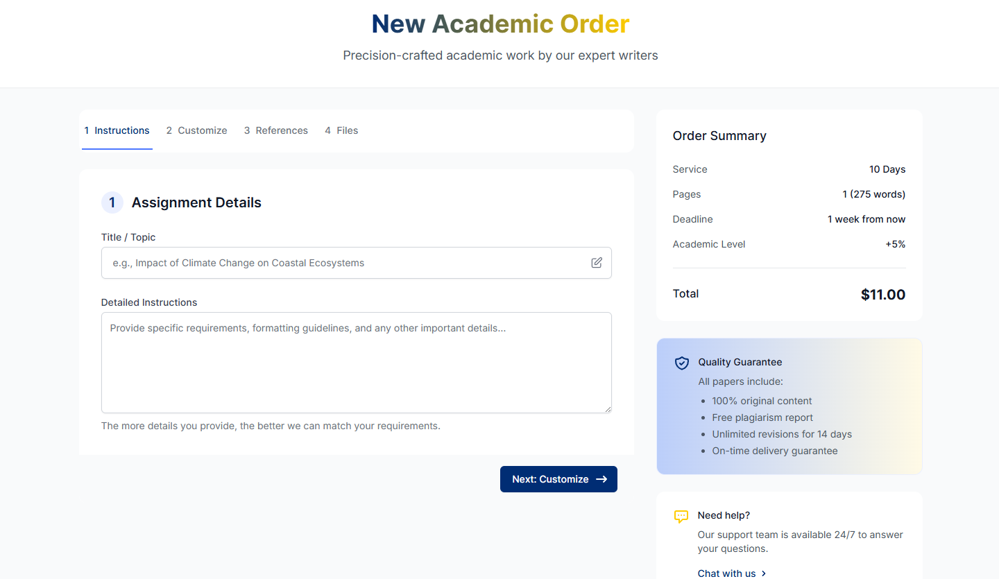 New Order Form UI