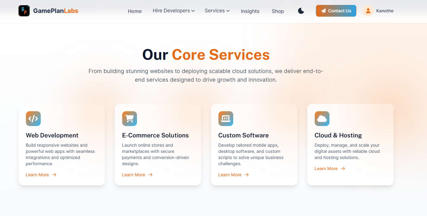 About/Services Page